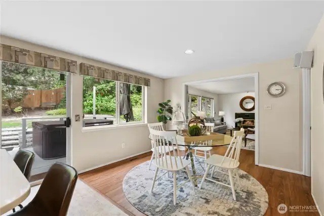 Lots of eating space! Grab breakfast at the bar, lunch in the dining area, and dinner in the formal dining room. Spacious kitchen.