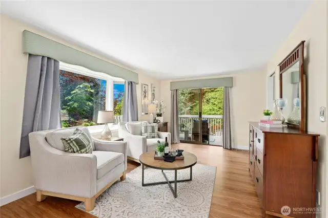 Enjoy TV or a good book in the private sitting area.