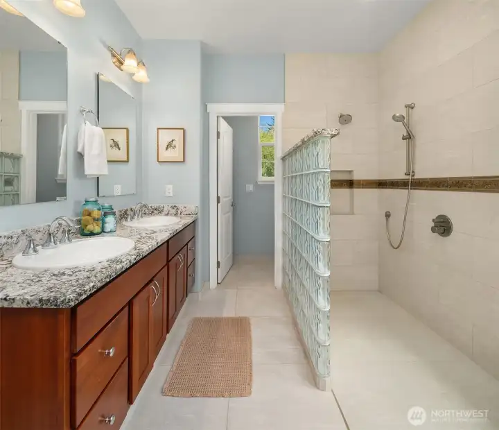 En Suite master bath with walk-in shower.