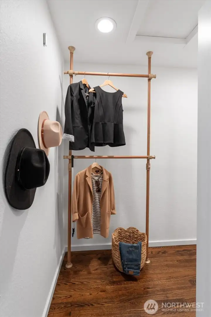 Primary suite walk-in closet.