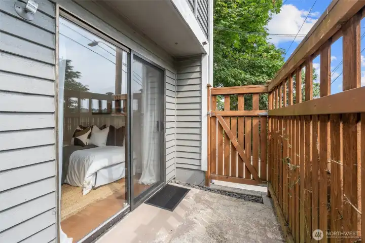 Private full-fenced outdoor area.