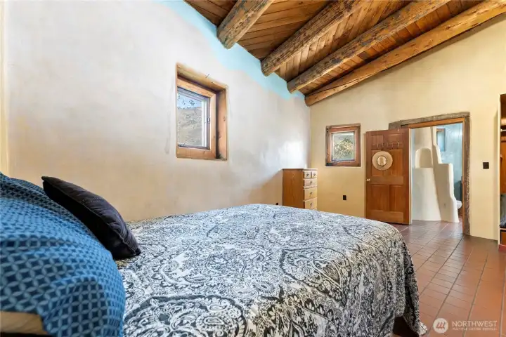 Walk into your ensuite bathroom from the primary bedroom.