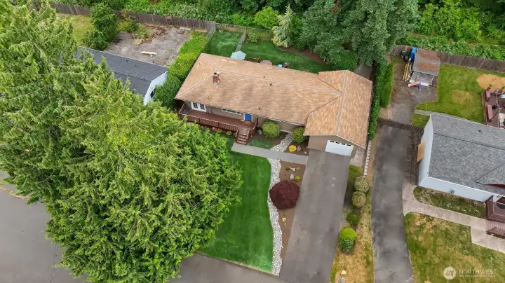 Long driveway allows lots of off street parking