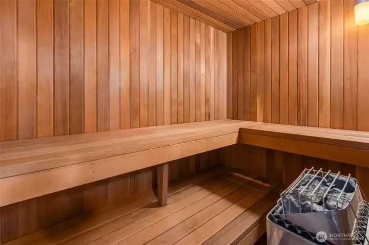 Sauna off downstairs bathroom