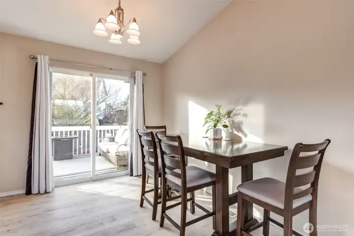 Dining room leads to fantastic outdoor living deck