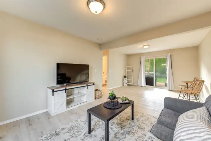 Extra-large living space—perfect for a rec room, media room, home office, gym, hobby space, or additional living area