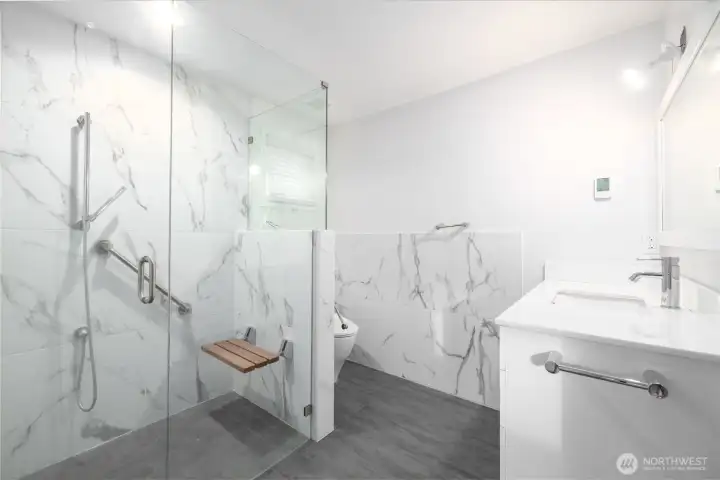 Luxurious primary bath...