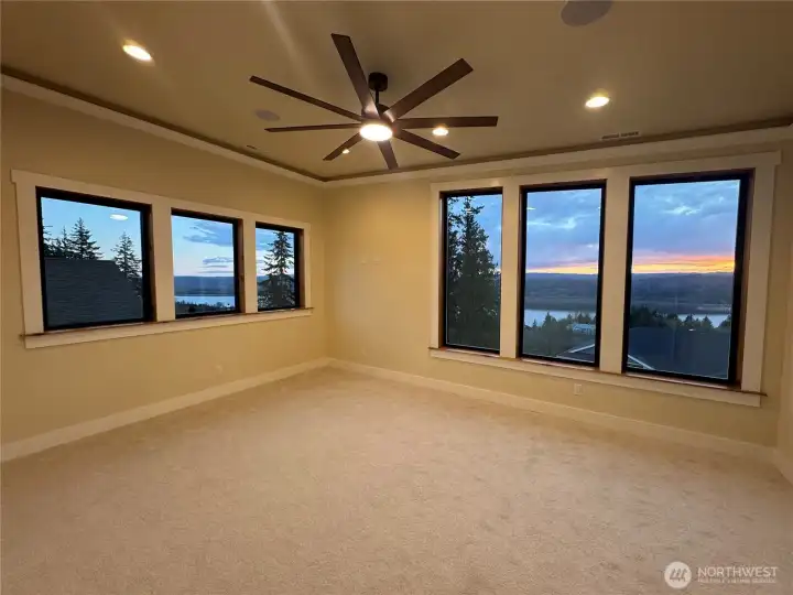 Sunset views from the primary suite - so much better in person!