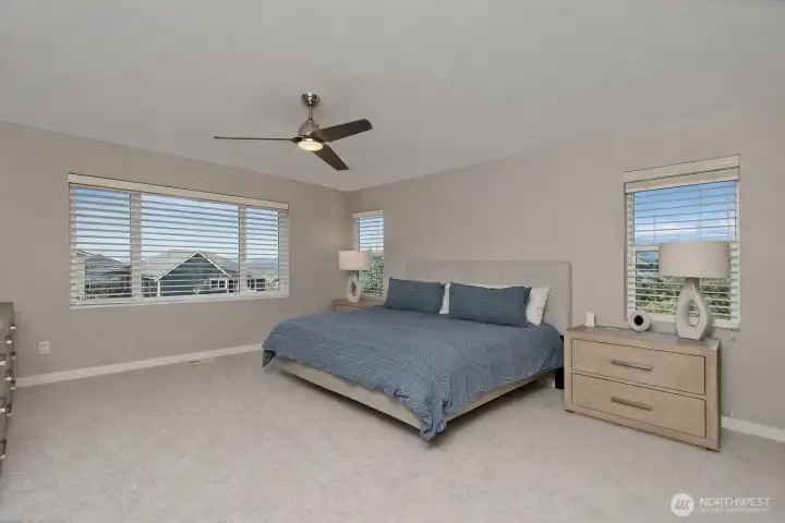 Primary Suite with French doors and Mt Views