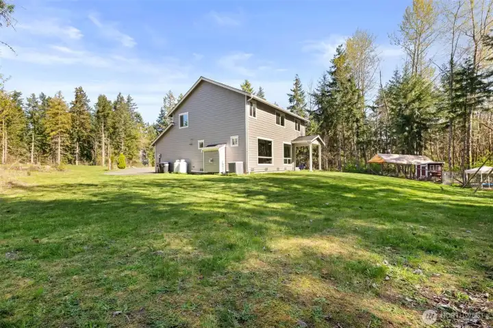 Backyard and side of house