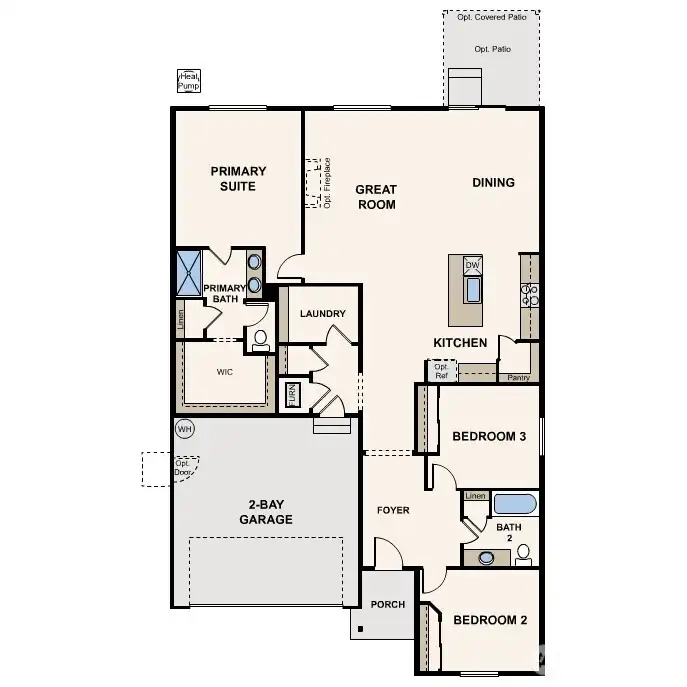 Marketing rendering of floor plan- may vary per location.