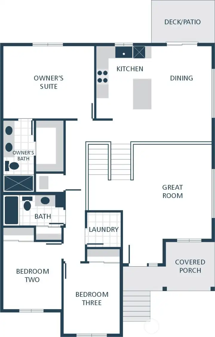 Photographs are for illustrative purposes only. Features, finishes, interior/exterior colors, landscaping and floorplan shown may vary from actual homes built