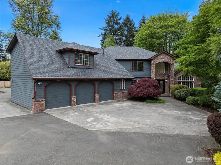 Front Facade with 3 car attached garage