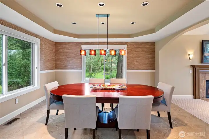 Formal Living Room with Travertine tile