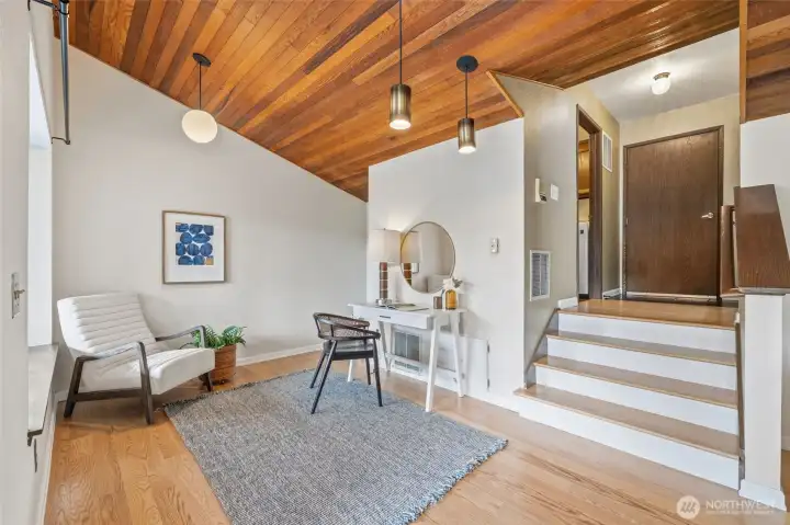 Lower-level office nook.