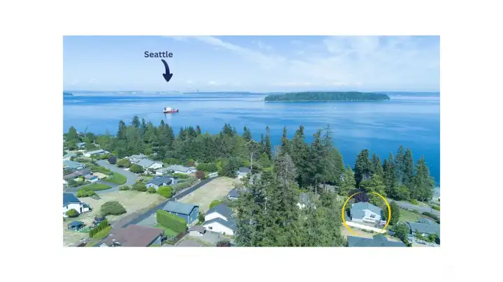 An aerial look, showing just how close the water really is.