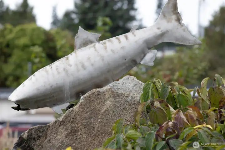 A whimsical touch of local charm, fitting for a neighborhood built around fishing, beach days, and life on the water.