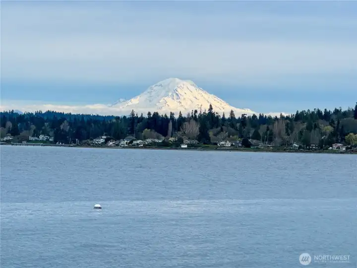 A crisp, clear day puts Mt. Rainier on full display across the Sound, just one of the views this stretch of Port Orchard offers.