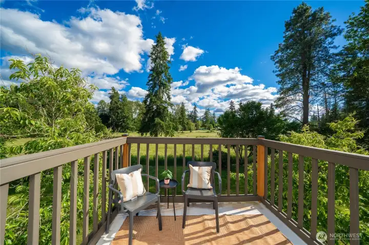 Enjoy your morning coffee of of the tranquil and private balcony off the south facing 2nd story bedroom.