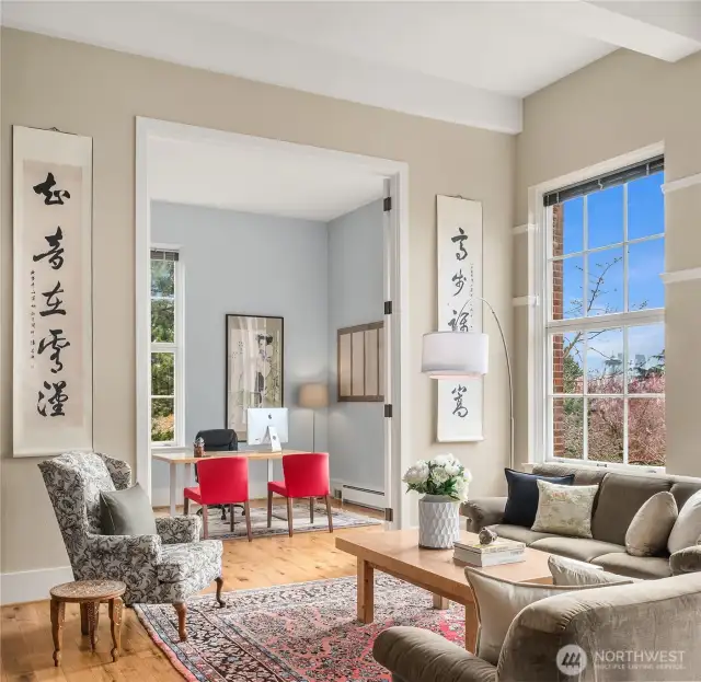 French Doors lead you to the office or 2nd bedroom.