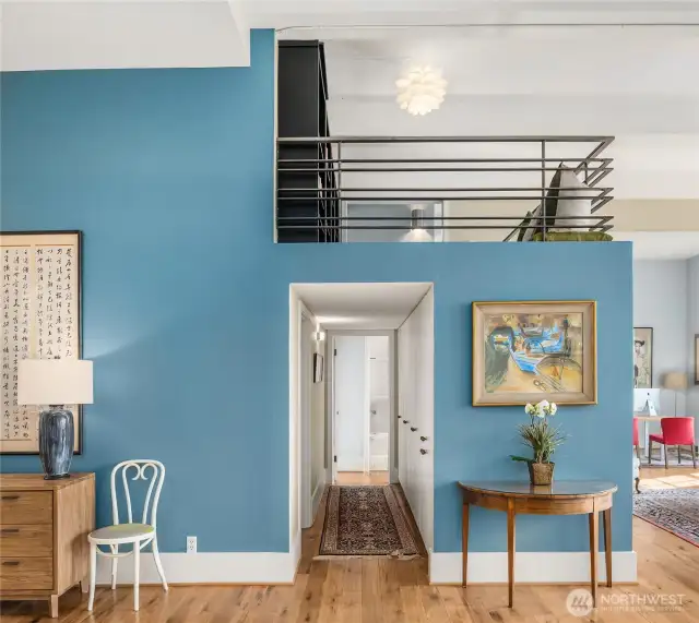 Soaring 11 ft ceilings.