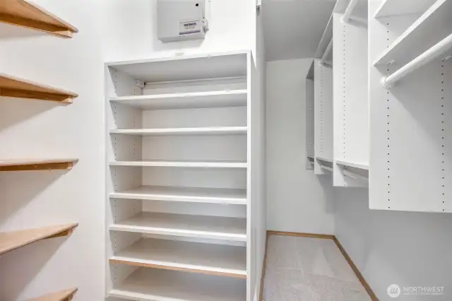 Walk-in primary closet.