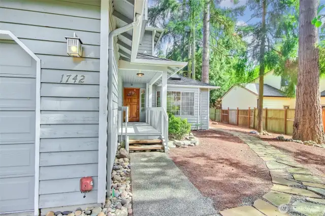 Welcoming front porch and entry.