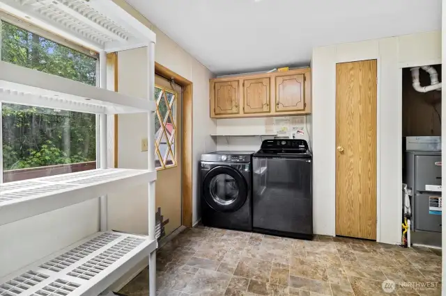 Laundry room with washer and dryer