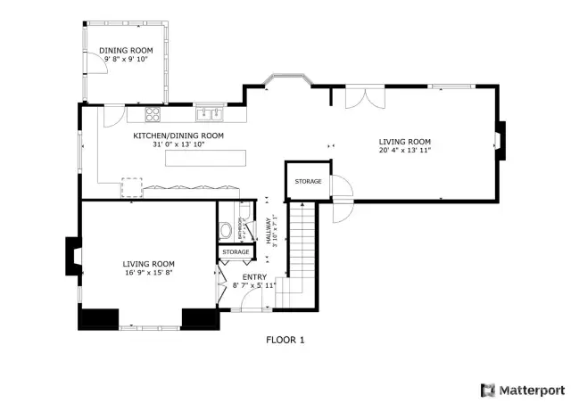 Room sizes are approximate.