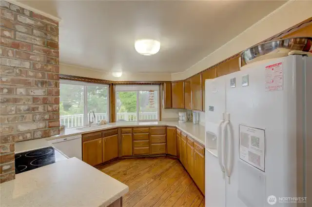 Kitchen with ocean view