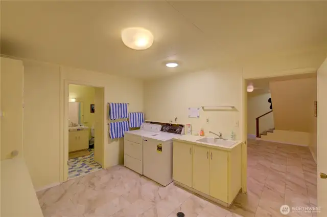 Lower level laundry room.