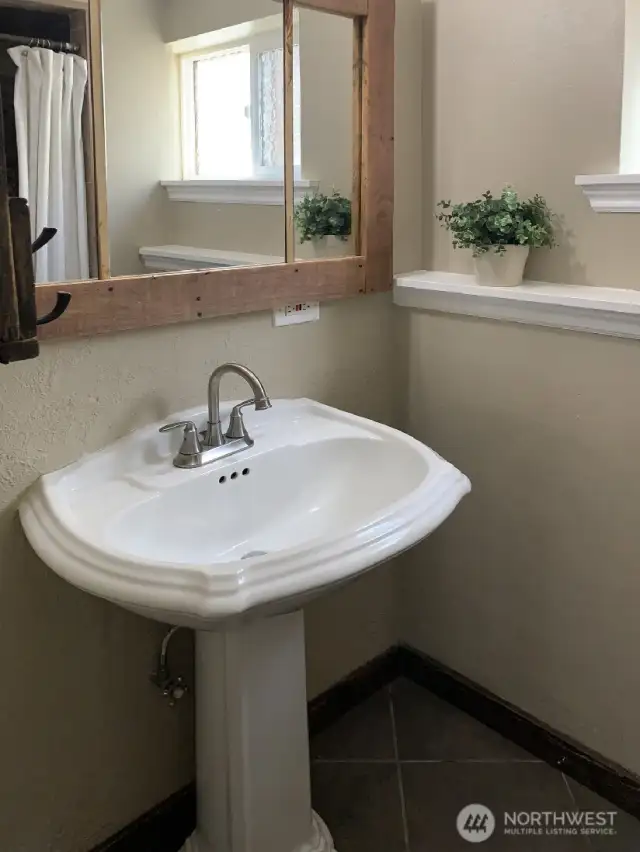 The lower level bathroom