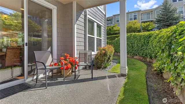 Enjoy morning Coffee on your Private Patio!