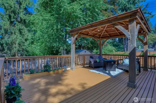 Back porch off kitchen, gazebo stays