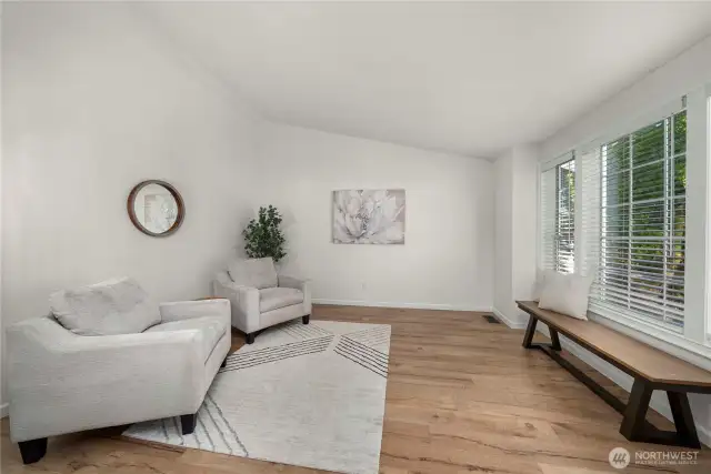 A sitting room greets you upon entrance.