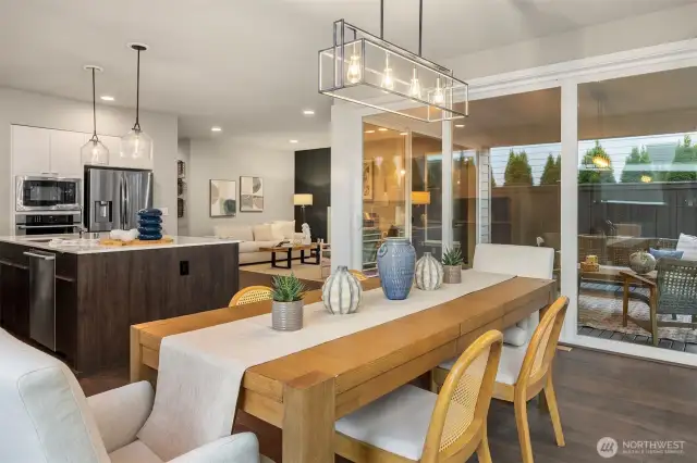 The lovely glass light fixtures are the perfect 'jewelry' for these well used rooms.