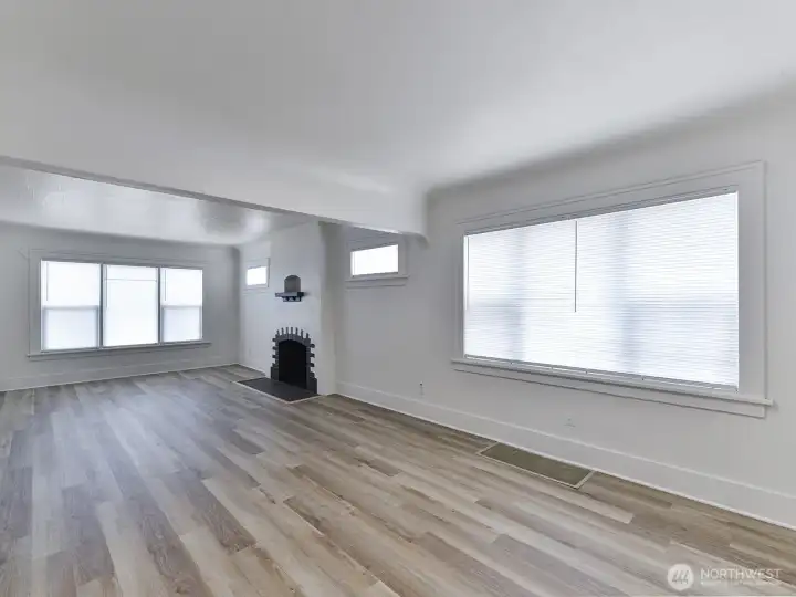 Great-room with living and formal dining space