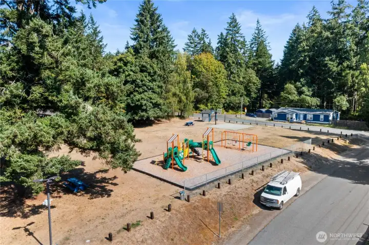 Come play on the slides or swings while you're drying off after a swim in the lake.