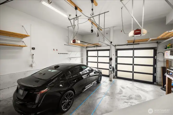 2+ Car Garage with workbench & mechanical room