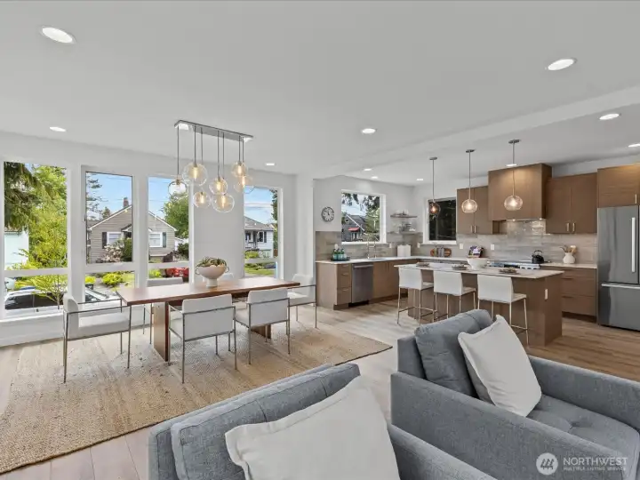 Vast great room with windows galore!