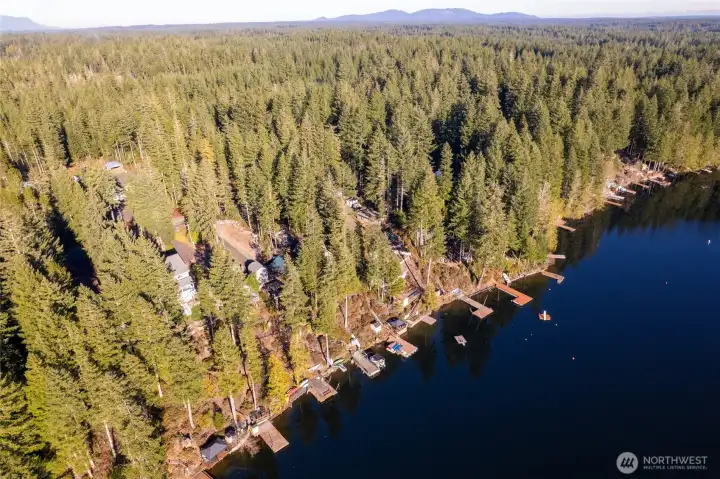 Located on the north shore of open lake area