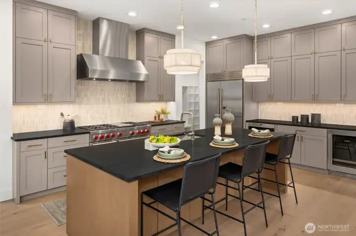 Custom cabinets throughout the home with designer selected pulls