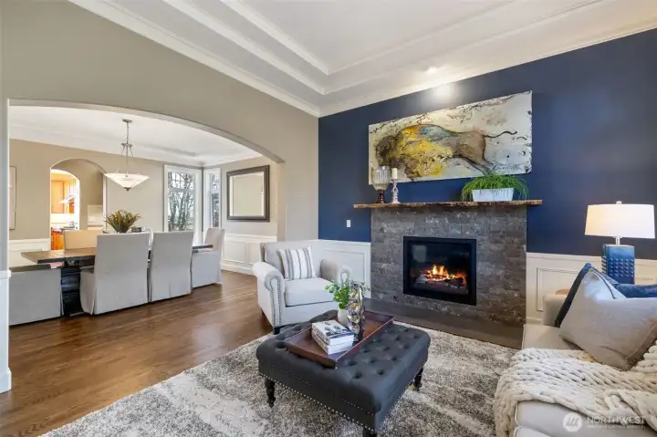 Extensive millwork throughout.