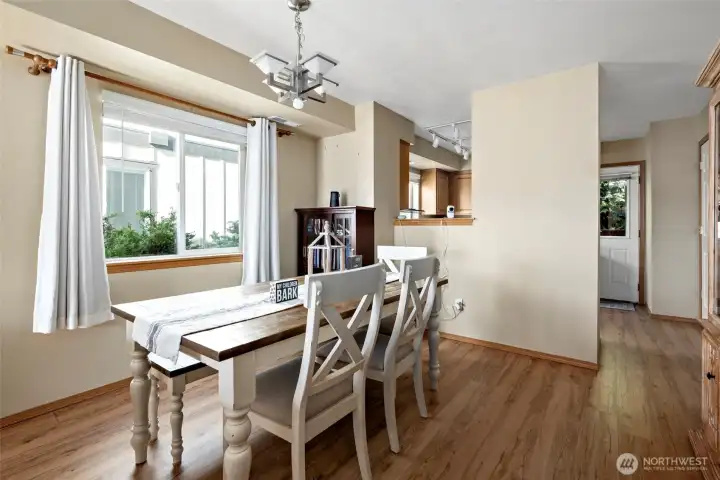 Dining room featuring ample natural light.