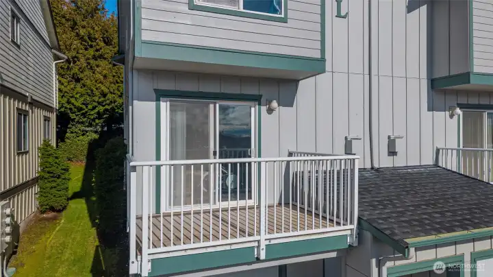 Balcony on second story.