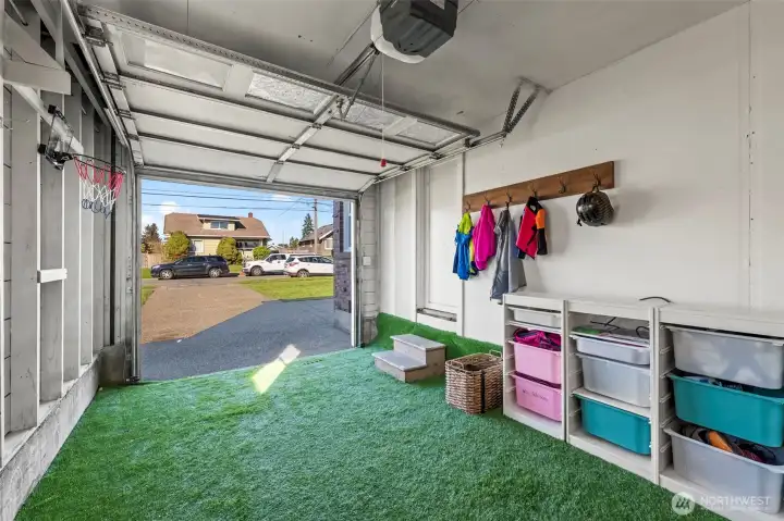 Extra garage used as a flex space