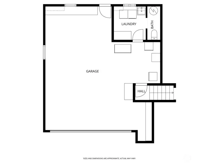 Garage/Laundry with half bath