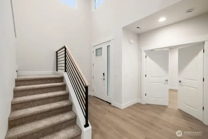 Two story entry lets in the light