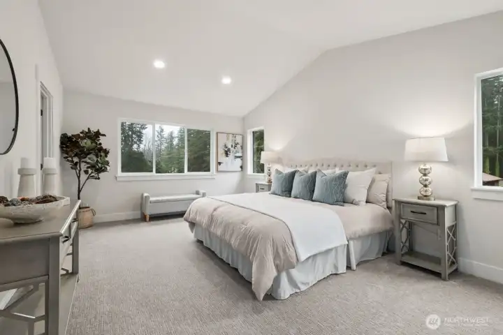 Spacious Primary suite with vaulted ceilings