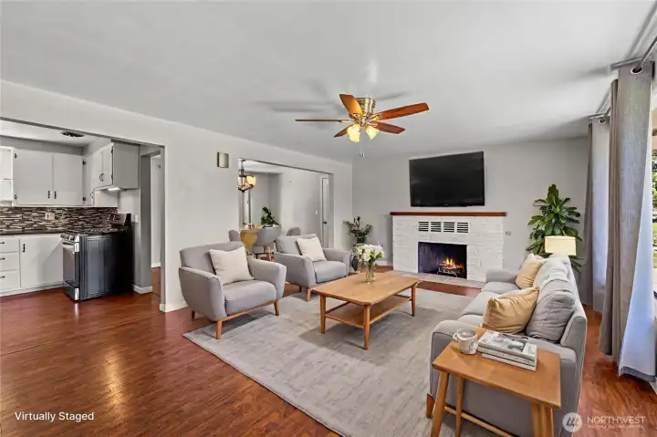 Virtually Staged living room view